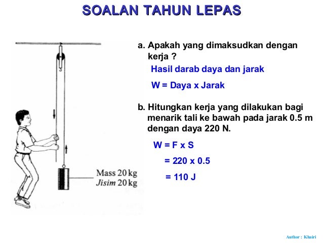 Kerja,Kuasa,Tenaga Keupayaan,Tenaga Kinetik Dan Keabadian 