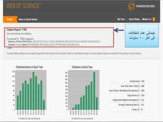 ‫المقاالت‬ ‫عدد‬ ‫إجمالى‬
‫آخر‬ ‫فى‬10‫سنوات‬
 