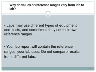 Interpretation of Clinical Laboratory Tests | PPTX