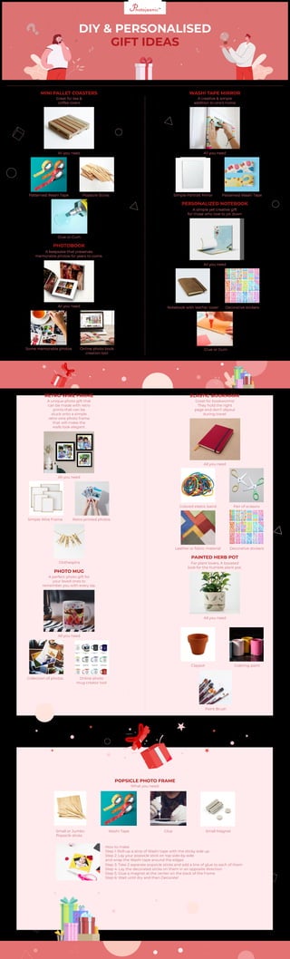 Creative  personalised  DIY gifts infographic  | Photojaanic 