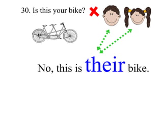 30. Is this your bike? No, this is  their  bike. 