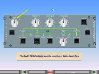34/55
MENU
The PACK FLOW selector permits selection of desired pack flow.
 