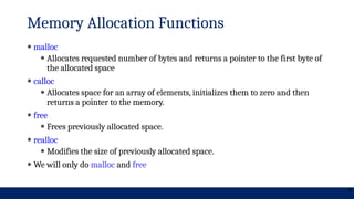 Algoritmos e Estruturas de Dados - dynamic memory allocation | PPTX
