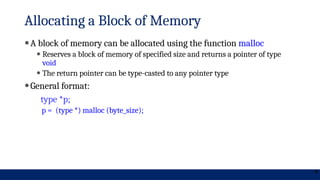 Algoritmos e Estruturas de Dados - dynamic memory allocation | PPTX