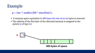 Algoritmos e Estruturas de Dados - dynamic memory allocation | PPTX