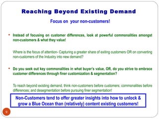 Reaching Beyond Existing Demand
                               Focus on your non-customers!

     Instead of focusing on ...