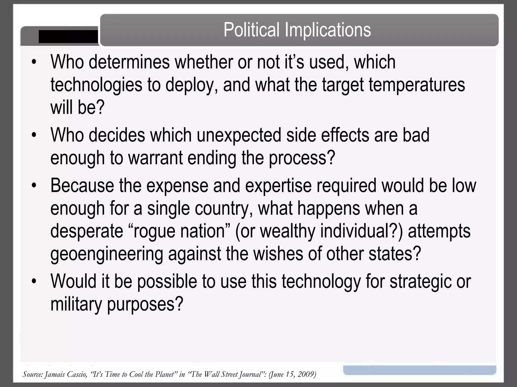 Geosequestration of carbon dioxide is one of the methods under debate to reduce greenhouse gases and their effects on climate change. Geosequestration of CO 2 The concept involves liquifying CO 2  and depositing it into mineral zones below the earth's surface where chemical reactions of the liquid CO 2  with minerals stabilize it in solid form. 