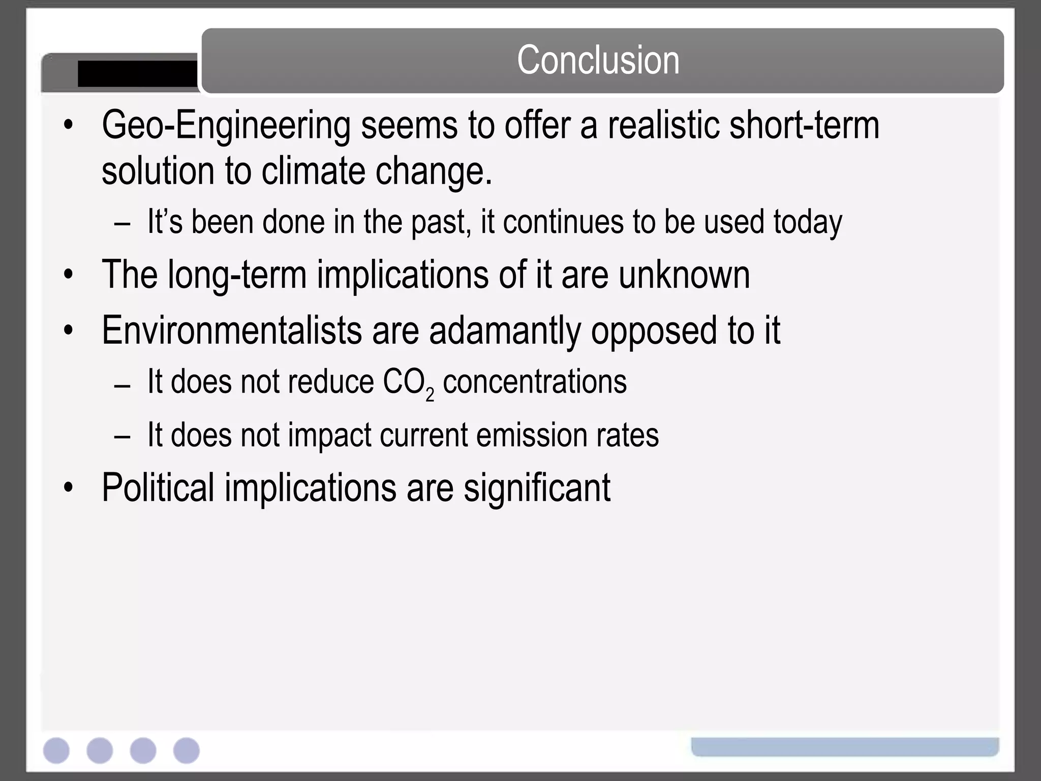 The attempt to change the amount or type of precipitation that falls from clouds, by dispersing substances into the air that serve as cloud condensation, which alter the microphysical processes within the cloud. While the usual intent is to increase precipitation, it is being considered for cooling effects as well.  Cloud Seeding 