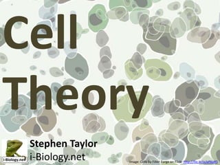 Cell
Theory
Stephen Taylor
i-Biology.net

Image: Cells by Filter Forge on Flickr http://flic.kr/p/ePXpR5

 