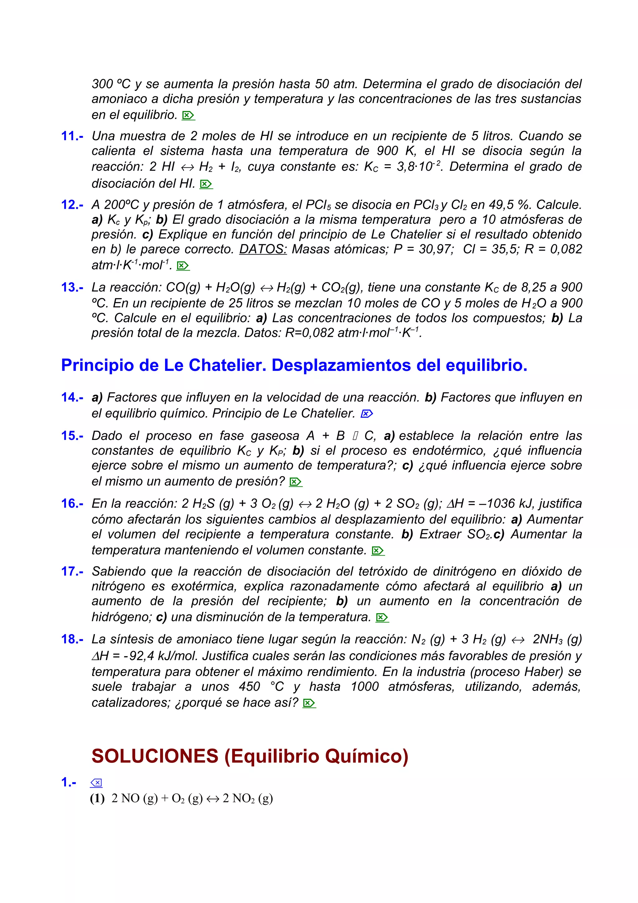 21 ejercicios.de.equilibrio.quimico.con.solucion | DOC
