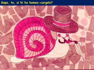 Saps, tu, si hi ha homes-cargols?
 