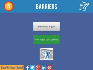 Share With Your Friends!
5
Barriers to a goal
How to get past barriers
BARRIERS
 