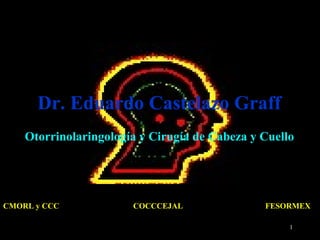 1
Dr. Eduardo Castelazo Graff
Otorrinolaringología y Cirugía de Cabeza y Cuello
CMORL y CCC COCCCEJAL FESORMEX
 