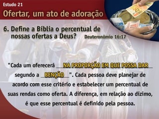 21   ofertar, um ato de adorão