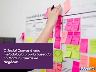 O Social Canvas é uma
metodologia própria baseada
no Modelo Canvas de
Negócios
 