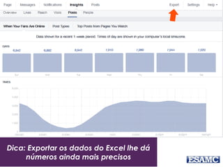 Dica: Exportar os dados do Excel lhe dá
números ainda mais precisos
 