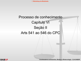 Processo de conhecimento Capítulo VI Seção II Arts 541 ao 546 do CPC 