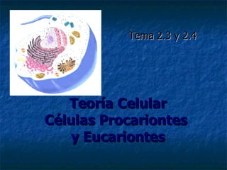 Teoría Celular Células Procariontes  y Eucariontes Tema 2.3 y 2.4 