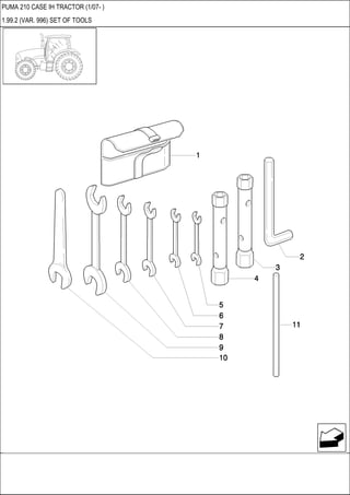 PUMA 210 CASE IH TRACTOR (1/07- )
1.99.2 (VAR. 996) SET OF TOOLS
 