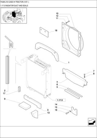 PUMA 210 CASE IH TRACTOR (1/07- )
1.17.5 RADIATOR DUCT AND SEALS
 