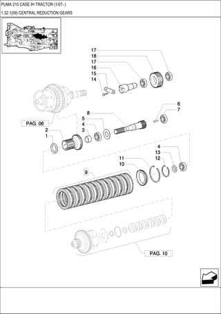 PUMA 210 CASE IH TRACTOR (1/07- )
1.32.1(09) CENTRAL REDUCTION GEARS
 