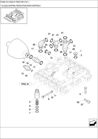 PUMA 210 CASE IH TRACTOR (1/07- )
1.32.2(02) CENTRAL REDUCTION GEAR CONTROLS
 