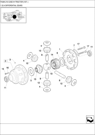 PUMA 210 CASE IH TRACTOR (1/07- )
1.32.4 DIFFERENTIAL GEARS
 