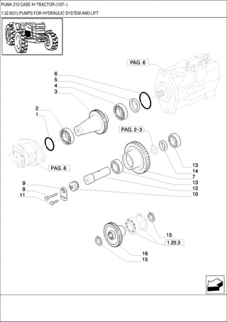 PUMA 210 CASE IH TRACTOR (1/07- )
1.32.8(01) PUMPS FOR HYDRAULIC SYSTEM AND LIFT
 