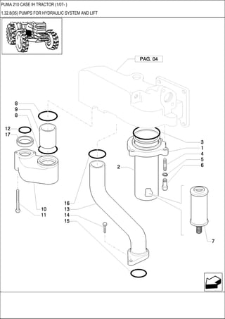 PUMA 210 CASE IH TRACTOR (1/07- )
1.32.8(05) PUMPS FOR HYDRAULIC SYSTEM AND LIFT
 