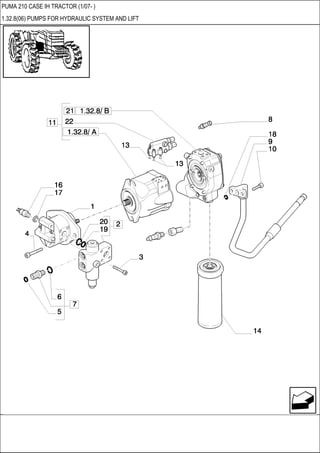 PUMA 210 CASE IH TRACTOR (1/07- )
1.32.8(06) PUMPS FOR HYDRAULIC SYSTEM AND LIFT
 