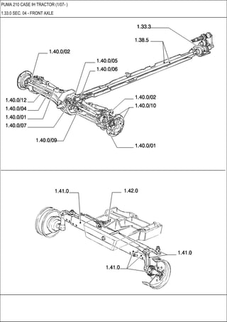 PUMA 210 CASE IH TRACTOR (1/07- )
1.33.0 SEC. 04 - FRONT AXLE
 