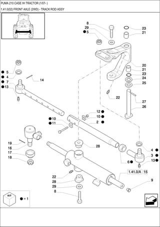 PUMA 210 CASE IH TRACTOR (1/07- )
1.41.0(02) FRONT AXLE (2WD) - TRACK ROD ASSY
 