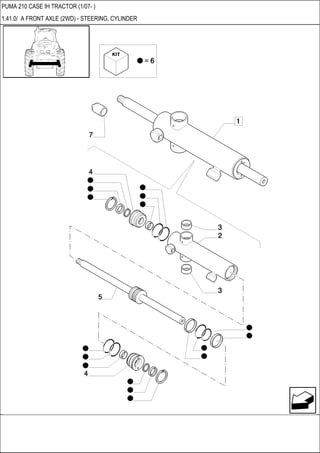 PUMA 210 CASE IH TRACTOR (1/07- )
1.41.0/ A FRONT AXLE (2WD) - STEERING, CYLINDER
 