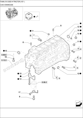 PUMA 210 CASE IH TRACTOR (1/07- )
0.04.0 CRANKCASE
 