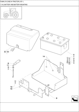 PUMA 210 CASE IH TRACTOR (1/07- )
1.74.2 BATTERY AND BATTERY MOUNTING
 