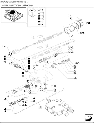 PUMA 210 CASE IH TRACTOR (1/07- )
1.82.7/03A VALVE CONTROL - BREAKDOWN
 