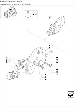 PUMA 210 CASE IH TRACTOR (1/07- )
1.82.7/05A POWER BEYOND VALVE - BREAKDOWN
 