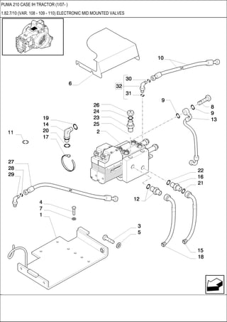 PUMA 210 CASE IH TRACTOR (1/07- )
1.82.7/10 (VAR. 108 - 109 - 110) ELECTRONIC MID MOUNTED VALVES
 