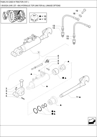 PUMA 210 CASE IH TRACTOR (1/07- )
1.89.6/02A (VAR. 237 - 484) HYDRAULIC TOP LINK FOR ALL LINKAGE OPTIONS
 