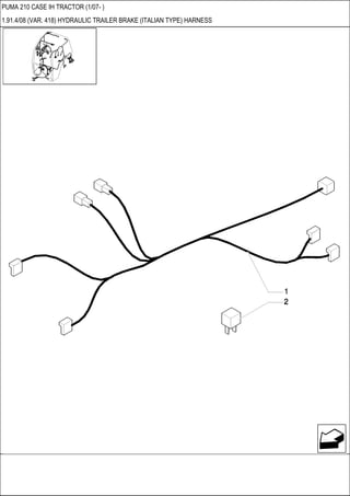 PUMA 210 CASE IH TRACTOR (1/07- )
1.91.4/08 (VAR. 418) HYDRAULIC TRAILER BRAKE (ITALIAN TYPE) HARNESS
 