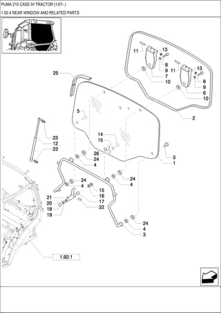 PUMA 210 CASE IH TRACTOR (1/07- )
1.92.4 REAR WINDOW AND RELATED PARTS
 