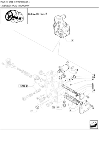 PUMA 210 CASE IH TRACTOR (1/07- )
1.95.5/02B(01) VALVE - BREAKDOWN
 