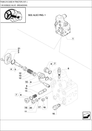 PUMA 210 CASE IH TRACTOR (1/07- )
1.95.5/02B(02) VALVE - BREAKDOWN
 