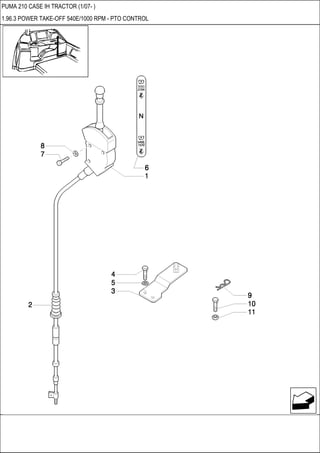 PUMA 210 CASE IH TRACTOR (1/07- )
1.96.3 POWER TAKE-OFF 540E/1000 RPM - PTO CONTROL
 
