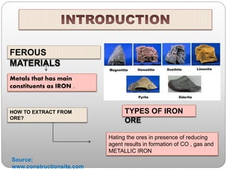 FERROUS MATERIALS | MATERIALS AND METHODS OF CONSTRUCTION | PPTX