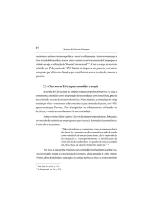 Recorte sobre o Che Guevara - tutopia e estratégia