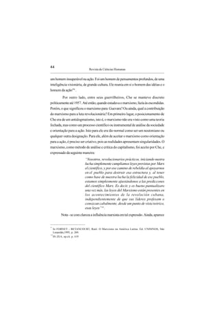 Recorte sobre o Che Guevara - tutopia e estratégia
