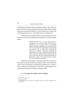 Recorte sobre o Che Guevara - tutopia e estratégia