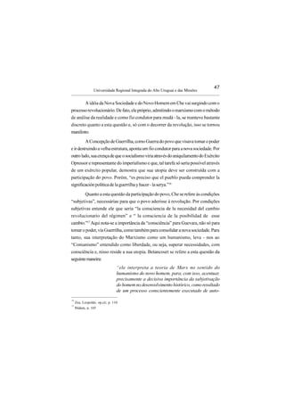 Recorte sobre o Che Guevara - tutopia e estratégia