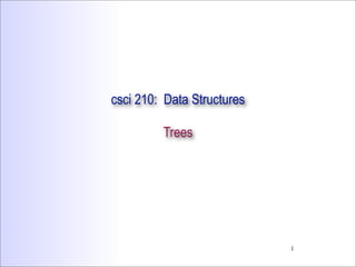 1
csci 210: Data Structures
Trees
 